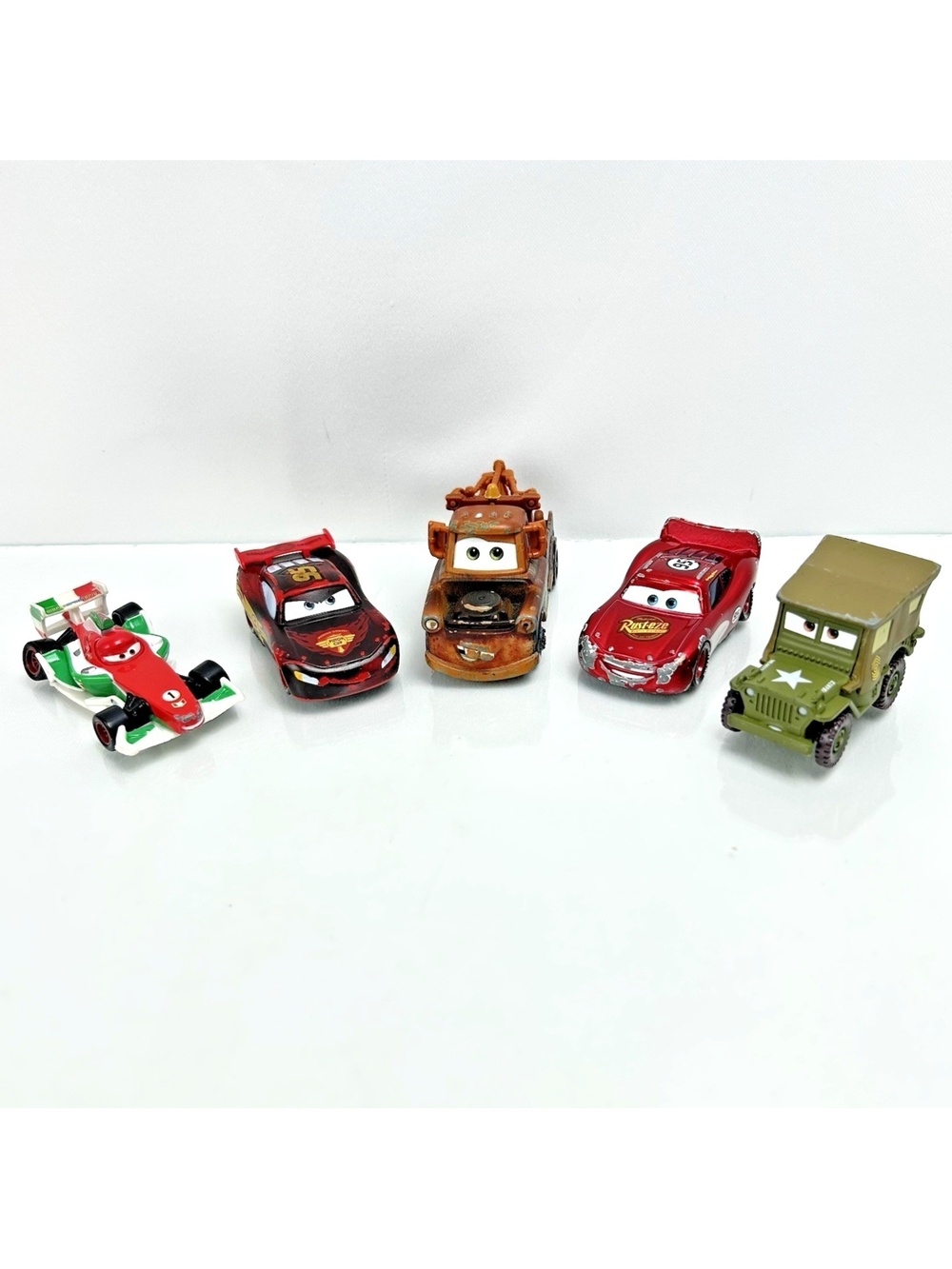 Disney Pixar Cars Diecast Lot 1:64 Mater Lightning McQueen Sarge Jeep Bernoulli